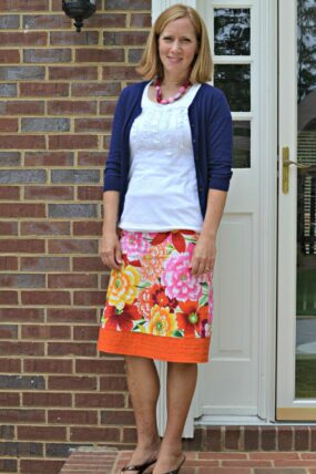orange flower skirt
