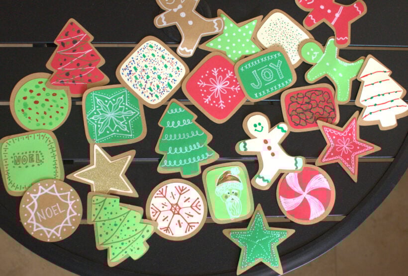 Christmas countdown, Christmas cookie advent calendar examples of all out drawn cookies