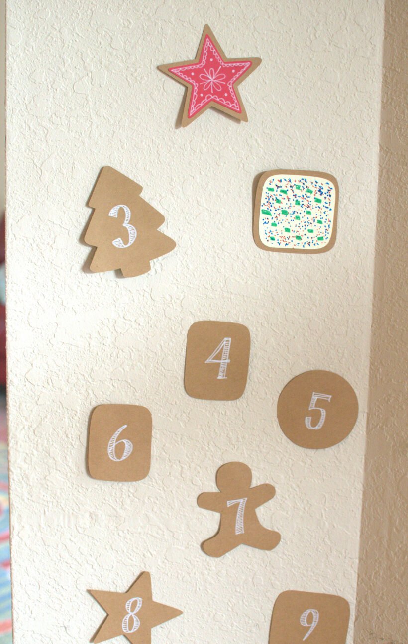 Christmas countdown, Christmas cookie advent calendar Easy to make paper Christmas craft