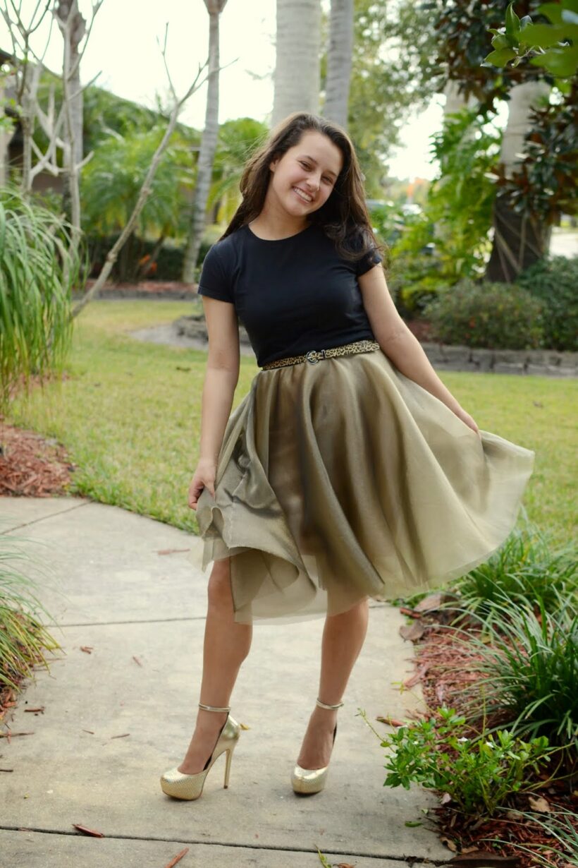chiffon circle skirt swishing
