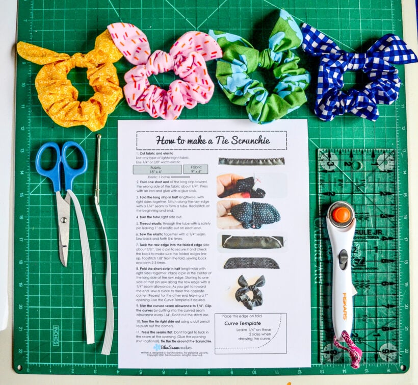 How to Make a Tie Scrunchie: Free Pattern Sheet