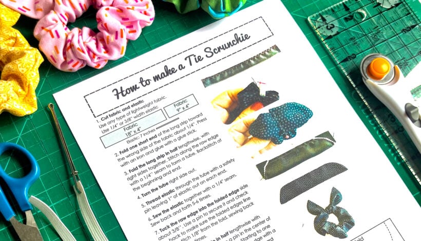 How to Make a Tie Scrunchie: Free Pattern Sheet