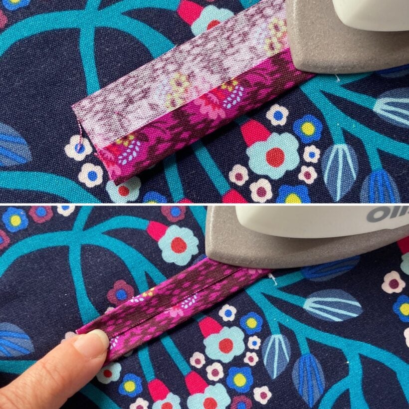 press raw edges toward center