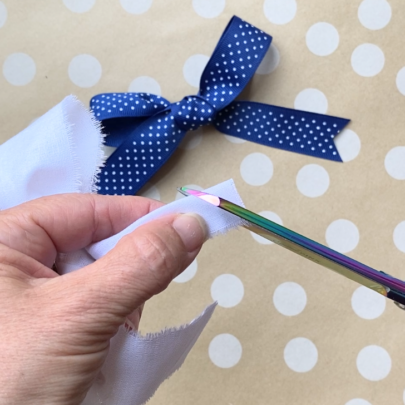 cut ribbon ends in a V shape