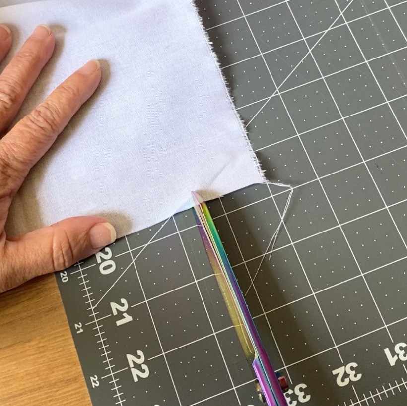 mark and cut fabric slits