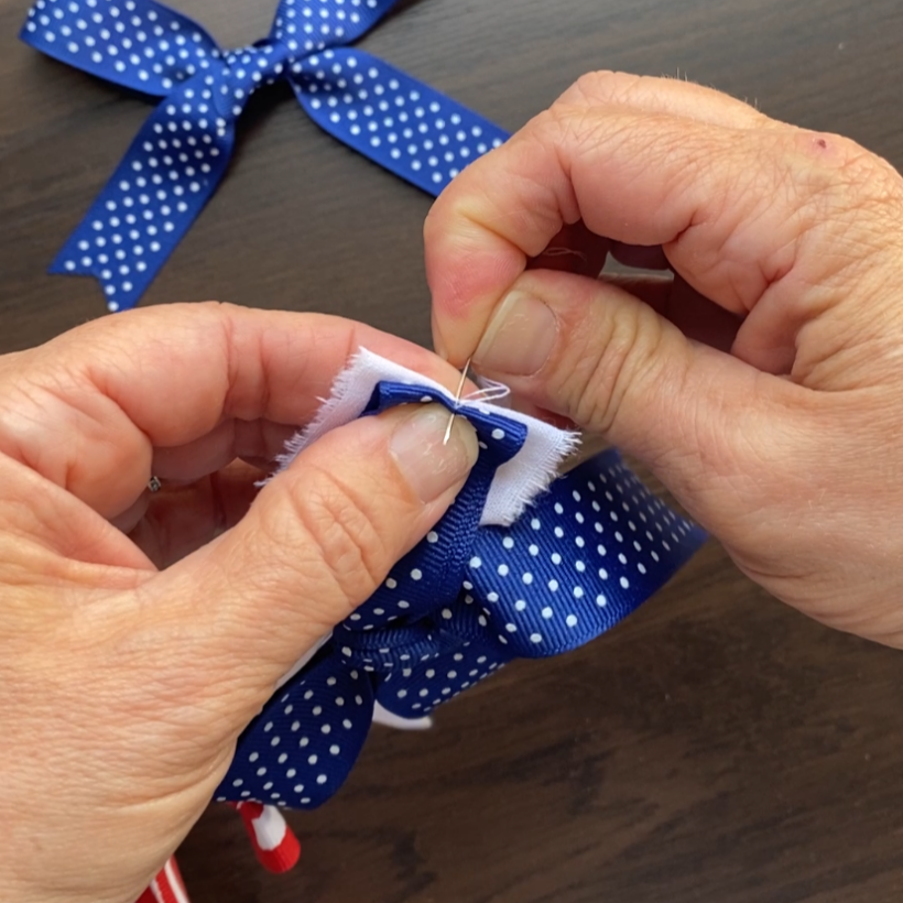 Whipstitch bows together