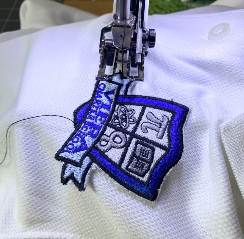 Stitch around a used uniform patch