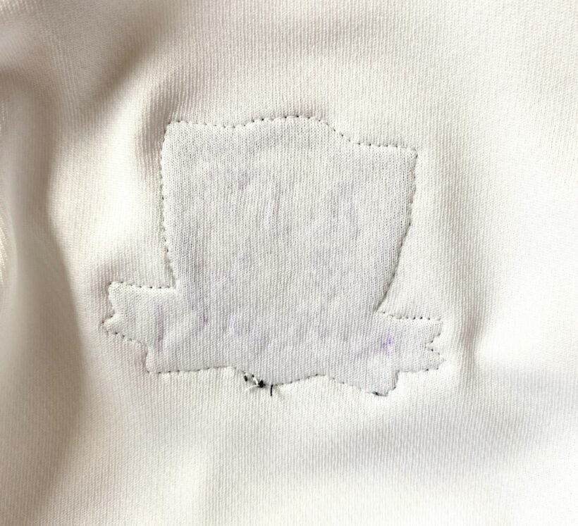 detail of inside stitching.
