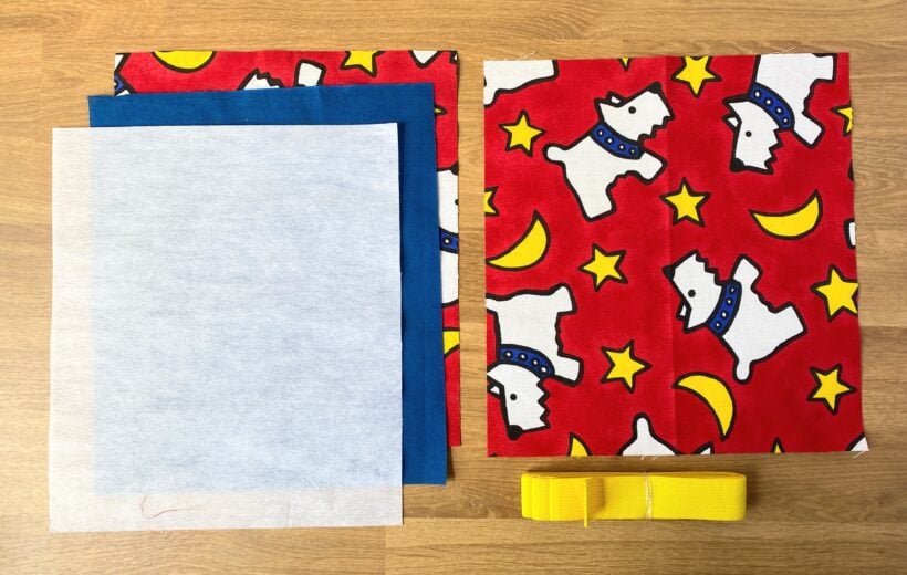 fabric cuts lined up 