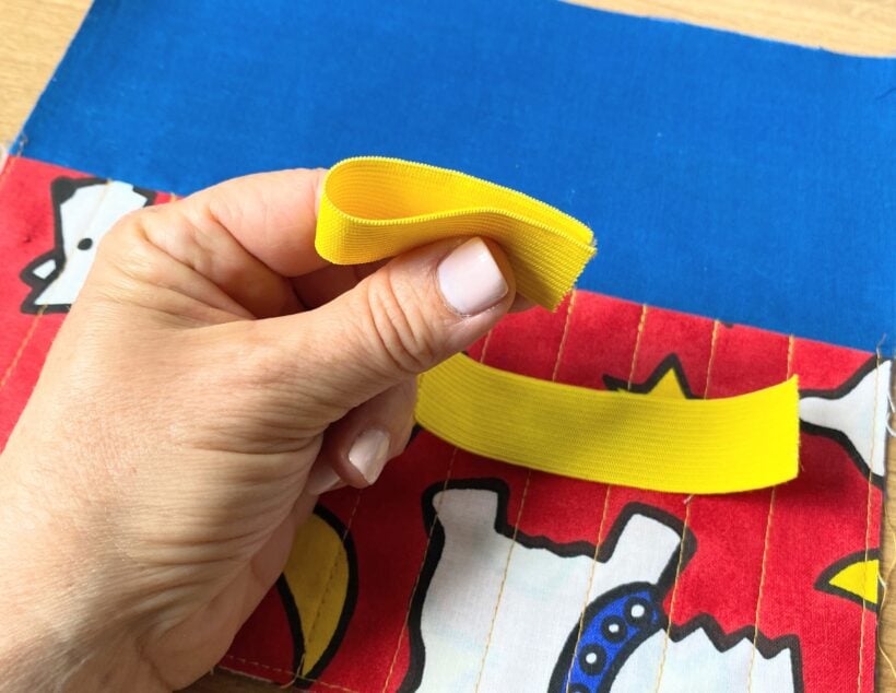 fold the elastic loop