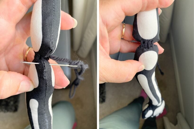 How to sew the joints with yarn