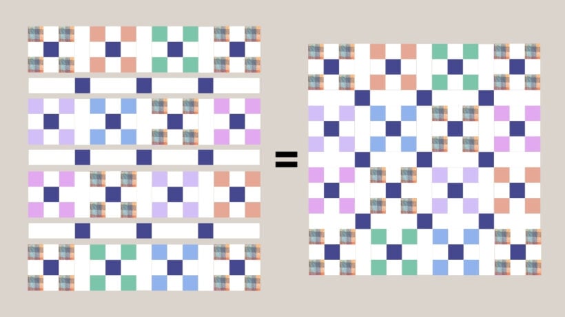 Sew the Rows to the Sashing Strips