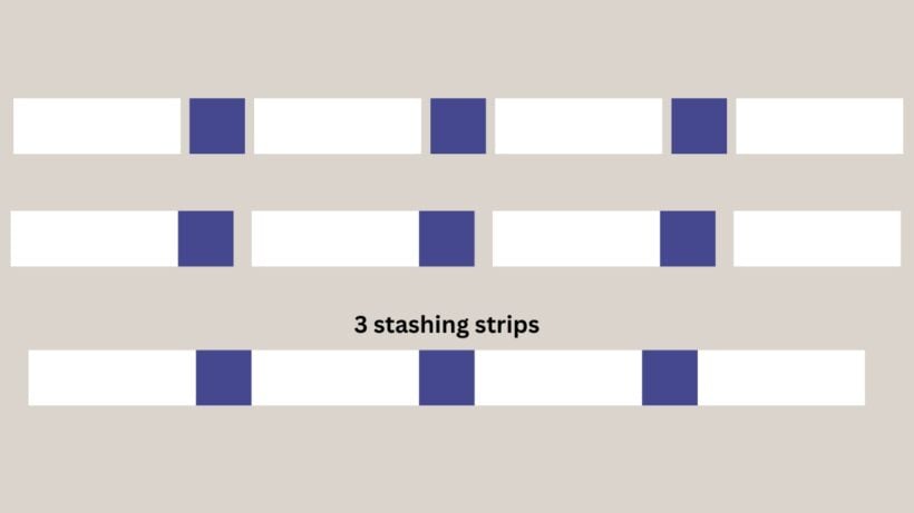 sew the stashing strips