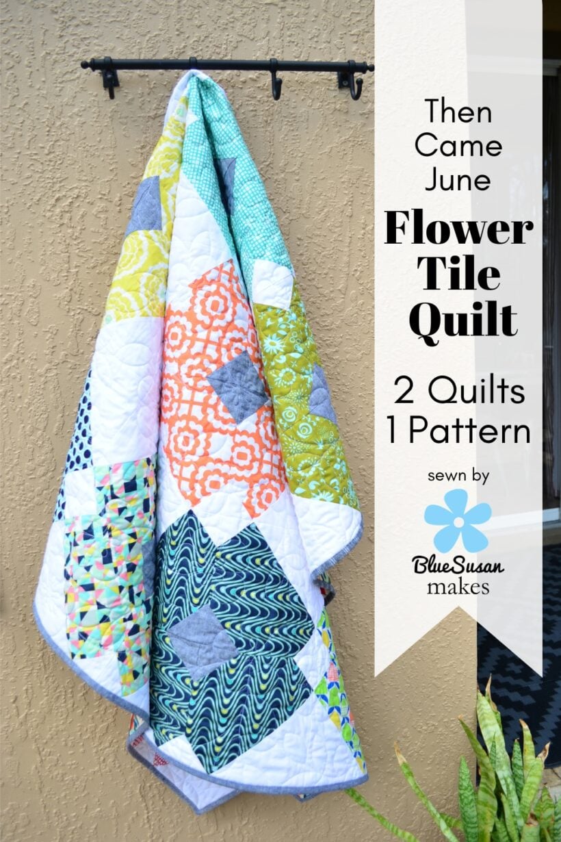 Scrap Fabric Quilts - Flower Tile Quilt + Bonus Baby Quilt - Blue Susan ...