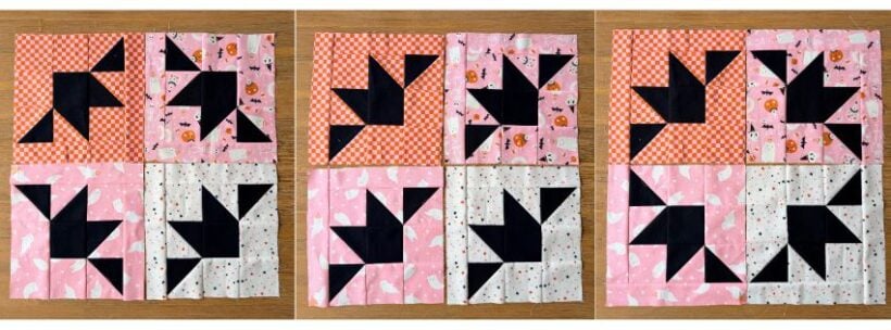 bat mini quilt layout ideas